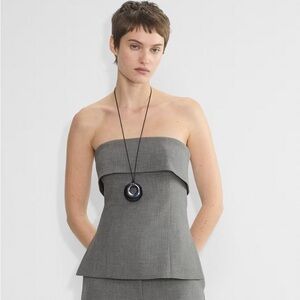 Aritzia Gray Strapless Blouse